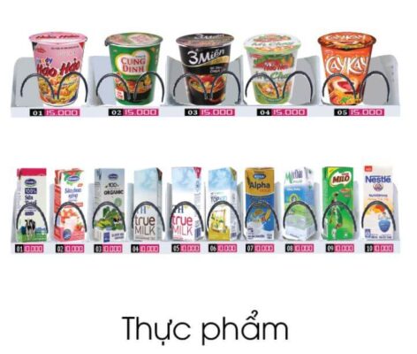 Mỳ tôm và các loại bánh bán trên máy bán hàng tự động TSE V01